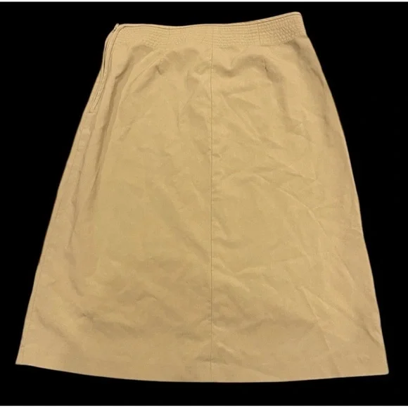 Coach Women’s 100% Wool Tan Regular Fit Back Zip Straight & Pencil Skirt Size 0 - Picture 2 of 7